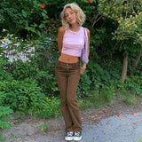 High Waisted Y2K Corduroy Trousers