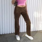 High Waisted Y2K Corduroy Trousers