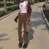 High Waisted Y2K Corduroy Trousers