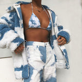 Winter Tie Dye Sherpa Jacket