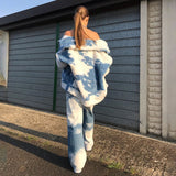 Winter Tie Dye Sherpa Jacket