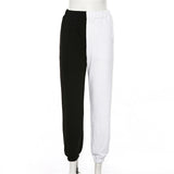 Black White Split Trousers