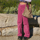 High Waisted Y2K Corduroy Trousers