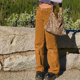 High Waisted Y2K Corduroy Trousers