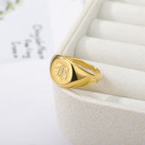 Initial A-Z Old English Signet Ring