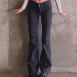 Pleated Bell Bottom Trousers