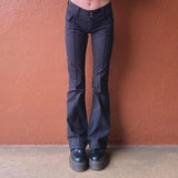 Pleated Bell Bottom Trousers
