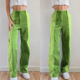 Patched Corduroy High Waisted Pants