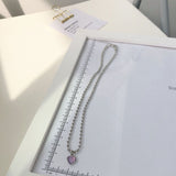 Purple Crystal Heart Necklace