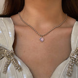 Purple Crystal Heart Necklace