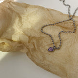 Purple Crystal Heart Necklace