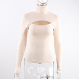 Knitted Ribbed Turtleneck Top