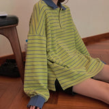 Oversized Drop Shoulder Polo Sweater