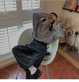 Oversized Drop Shoulder Polo Sweater