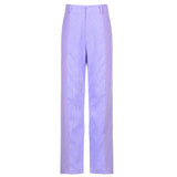 Patched Corduroy High Waisted Pants