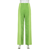 Patched Corduroy High Waisted Pants