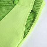 Patched Corduroy High Waisted Pants