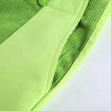 Patched Corduroy High Waisted Pants