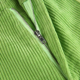 Patched Corduroy High Waisted Pants