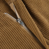 Patched Corduroy High Waisted Pants