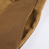 Patched Corduroy High Waisted Pants