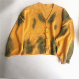 Tie Dye Safety Pin Cardigan Sweater