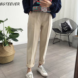 Center Pleated High Waisted Trousers