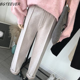 Center Pleated High Waisted Trousers