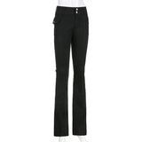 Pleated Bell Bottom Trousers
