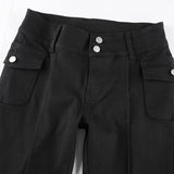 Pleated Bell Bottom Trousers