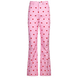 Pink Hearts Bell Bottom Trousers