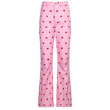Pink Hearts Bell Bottom Trousers