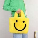 Smiley Face Vegan Fur Bag