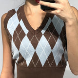90s Vintage Vest Crop Tops