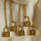 Old English Custom Engraved Lock Necklace