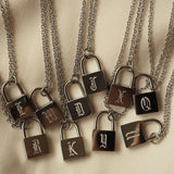 Old English Custom Engraved Lock Necklace