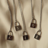 Old English Custom Engraved Lock Necklace