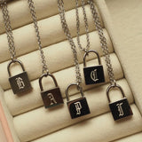 Old English Custom Engraved Lock Necklace