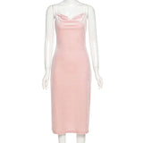 Loose Pink Party Midi Dress