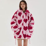 Oversized Hearts Sherpa Coat