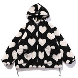 Oversized Hearts Sherpa Coat