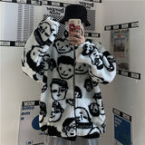 "Faces" Sherpa Zip Up Jacket