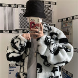 "Faces" Sherpa Zip Up Jacket