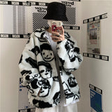 "Faces" Sherpa Zip Up Jacket