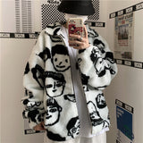 "Faces" Sherpa Zip Up Jacket