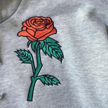 Rose Embroidered Hoodie