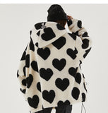 Oversized Hearts Sherpa Coat