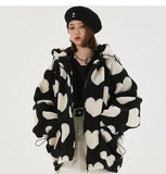 Oversized Hearts Sherpa Coat
