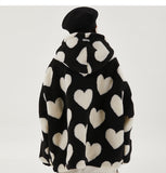 Oversized Hearts Sherpa Coat