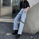 High Waisted Jeans With Leg Harness